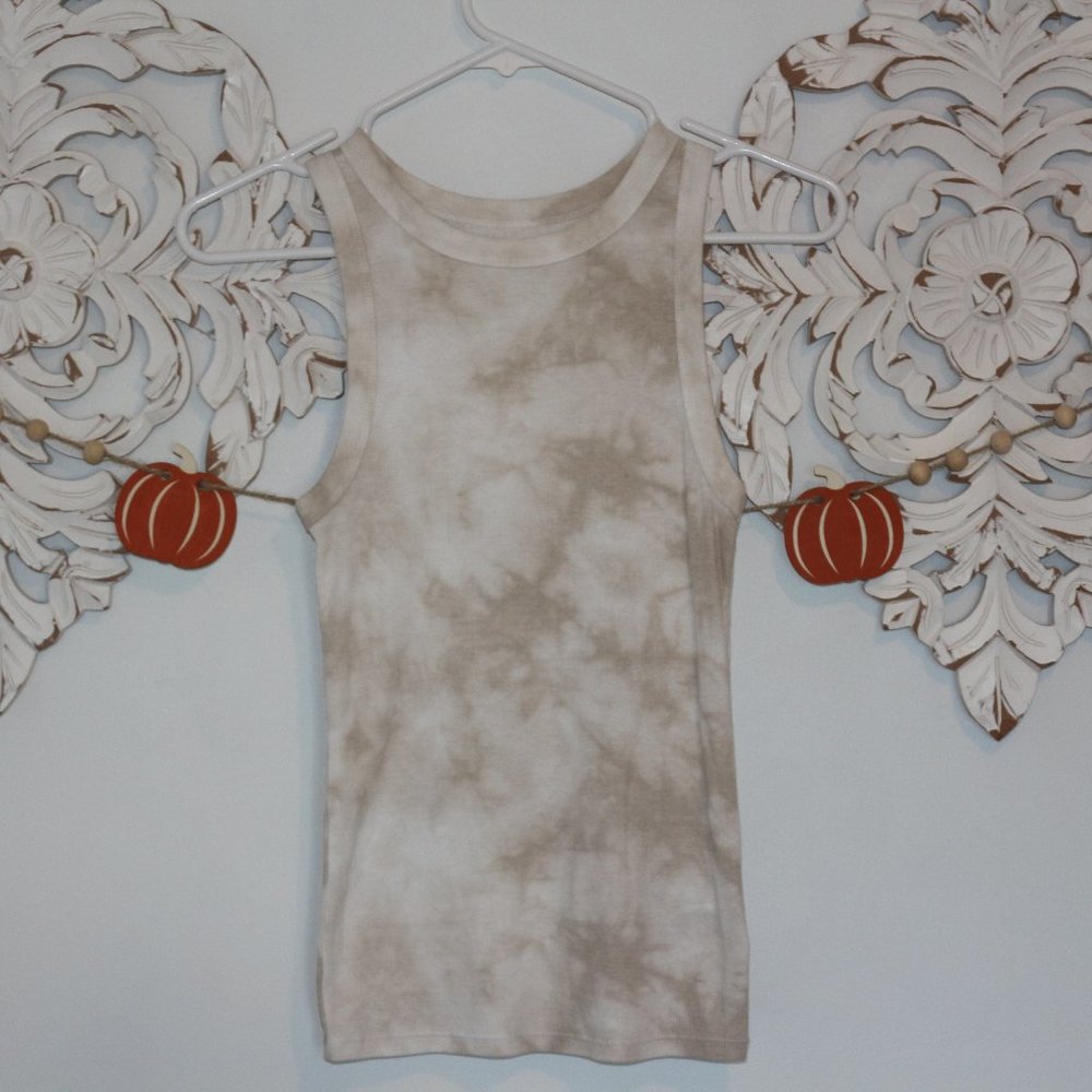 Tan Tie-Dye Tank Top